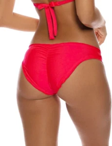 Luli Fama Cosita Buena Full Ruched Back Red Bikini Bottom L26127 Size Large - Picture 1 of 5