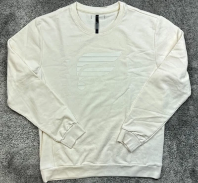 Fabletics Pullover Mens Size Large Sweater Cream Athleisure Logo Long Sleeve - Image 1 of 4