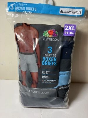 PACK DE 3 CALZONCILLOS BOXER FRUIT OF THE LOOM PARA HOMBRE sin montar y sin etiquetas 2XL AZUL 44-46 Foto 1 de 4
