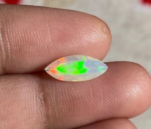Amazing Ethiopian White Opal Faceted Marquise Shape 10x5 MM Welo Fire