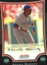 2009 Bowman Chrome Refractors Chicago Cubs Baseball Card #163 Aramis Ramirez
