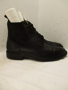 Cole Haan Black Leather Boots Mens Size 10 M Side Zip Lace Up Style C13545 - Picture 1 of 9
