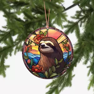 Sloth Christmas Ornament, cute Sloth , Sloth Lovers Gift tree hanging decor - Picture 1 of 4