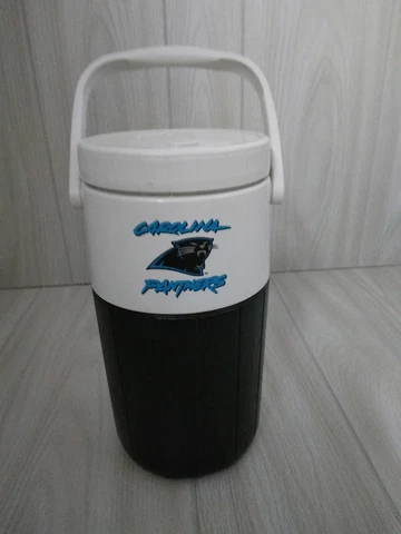Vintage 1995 Carolina Panthers Coleman Beverage Cooler Belk approx. 1/2 Gallon Cover
