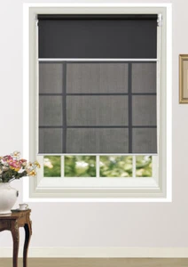 Modern Day Night Double Roller Blinds Combo Sunshade 60~180cm(W) 210CM(D) - Picture 1 of 33