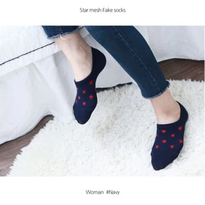 Lote de 5 pares de calcetines falsos de malla estrella para mujer hechos en COREA - Imagen 1 de 10