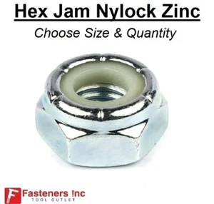Hex Jam Nylon Insert Lock nut Nylock Zinc Half Height (Choose Size & Quantity) - Picture 1 of 7