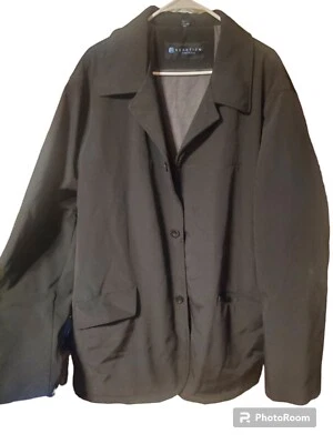 NOS 黑色豌豆外套 kenneth cole 反应防雨夹克,超过 xxl — 第 1/4 张图片