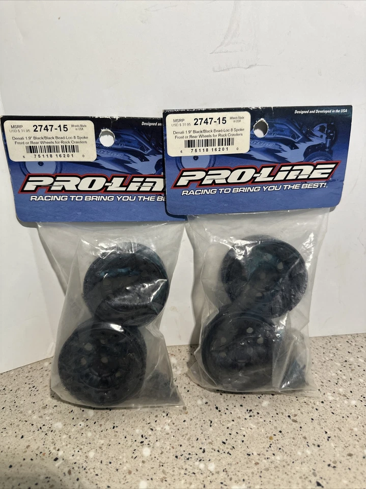 NEW Pro-line 2747-15 Denali 1.9" Black Bead Loc Complete Set For Rock Crawlers - Image 1 of 1