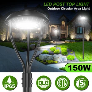 150W LED Post Top Pole Light Outdoor Garden Yard Street Area Lighting Fixture - Picture 1 of 12
