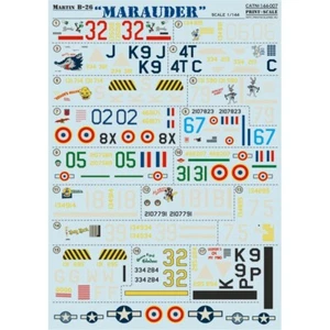 Print Scale 144-007 Waterslide Decal for airplane 1:144 B-26 Marauder Part 1 - Picture 1 of 24