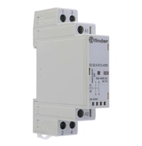 FINDER 22.32.0.012.4320 Contactor, DPST-NO, DIN Rail, 12 V, 12 V - Picture 1 of 2