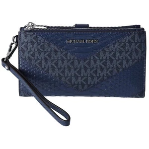 Michael Kors Jet Set Travel Large Double Zip Wallet MK Signature Multi Python De - Picture 1 of 8
