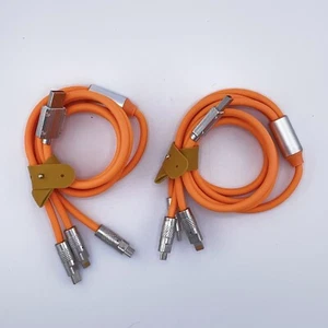 2 Pack Fast Charger Cable 3 Type Outlet Type C Micro USB For iPhone & Android - Picture 1 of 6