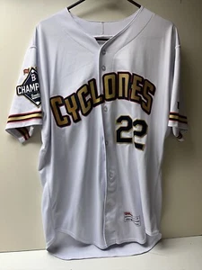 Brett Baty Brooklyn Cyclones 2021 game Used Auto Jersey with Championship Patch - Picture 1 of 6