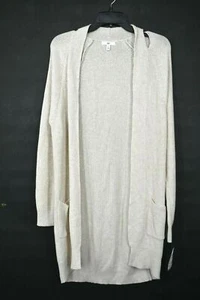 Cárdigan BP Mujer Beige Mangas Largas Tejido Algodón Longline Frente Abierto XS - Imagen 1 de 10