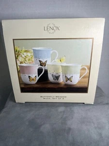Lenox Butterfly Meadow Mugs Set of 4 mixed colors - Picture 1 of 4