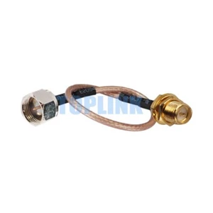 RP-SMA Female ( Male Pin ) to F Male Plug Straight Pigtail Cable RG316 15cm - Foto 1 di 1