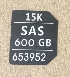30PCS 651314-001 3.5 "vassoio Caddy adesivi adesivi etichette 15k 600GB 653952 - Foto 1 di 2