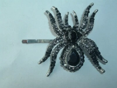 VINTAGE LARGE BLACK SPIDER BOBBY PIN HAIR PIN BARRETTE UP DO HAIR ACCESSORY - Image 1 of 3