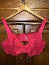 Cacique Bra Size 44D Unlined Lace Full Coverage Red Lace