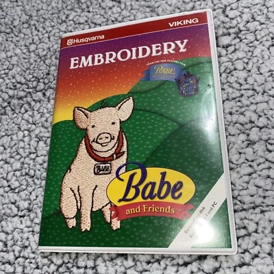 RARE Husqvarna VIKING Designs BABE & FRIENDS BOOKLET & DISK for Designer I & PC  - Image 1 of 4