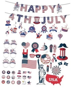 4th of July Party Decorations Set,Independence Day USA Patriotic Decor,Red - Picture 1 of 8