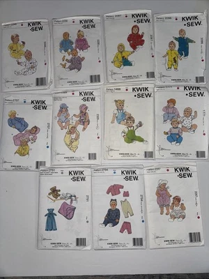 Vintage Uncut KWIK SEW Infant Sewing Patterns Lot Of  11 Newborn - 18 80’s -90’s - Image 1 of 4