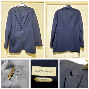 Blazer Suitsupply Para Hombre 42L Azul Marino Viajero Habana Cerruti iTravel Puños Funcionando - Imagen 1 de 24