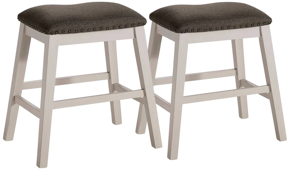Wayelon 24 1/2" Dark Gray Fabric Counter Stools Set of 2 - Image 1 of 1