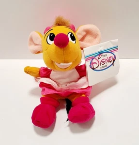 Disney Store Suzy Mouse 7 Zoll Plüsch Aschenputtel rosa Kleid Sitzsack Stofftier mit Etikett - Bild 1 von 7