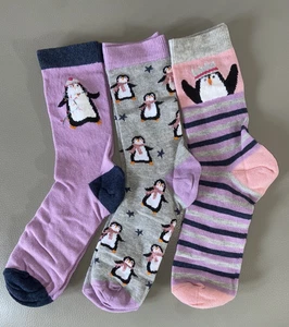 3 x Pairs Totes Ladies Ankle Socks Gift Stocking Filler Penguin Owl - Picture 1 of 4