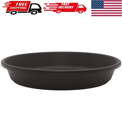 优雅的 12 英寸黑色植物碟适用于最佳排水和风格室内/室外 — 第 1/4 张图片