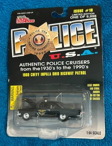Racing Champions Police USA 1960 Chevy Impala Ohio Highway Patrol 1:64 NUOVO #18 - Foto 1 di 3