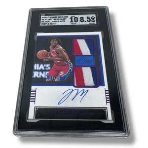 2020-21 Tyrese Maxey Panini One & One RPA Dual Jersey Auto SGC 8.5 10 Purple /35 - Picture 1 of 4