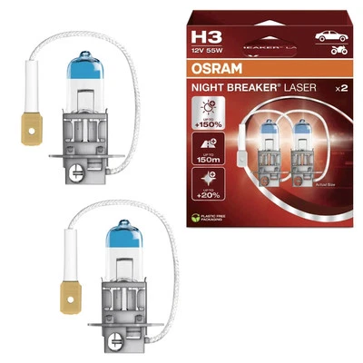 OSRAM NIGHT BREAKER LASER H3 Next Generation 4000K Halogen Glühlampen Duobox 55W - Bild 1 von 4