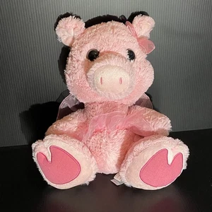 Aurora PINK PIG WITH BIG FEET Tutu Bean Filled STUFFED ANIMAL PLUSH Soft Toy 10" - Picture 1 of 4