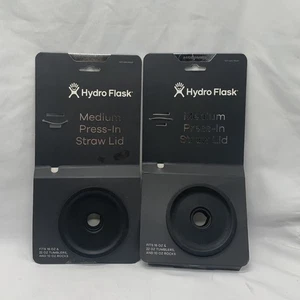 Hydro Flask Medium Press-in Straw Lid 16 & 22 oz Tumblers NO STRAW - Lot of 2 - Picture 1 of 3