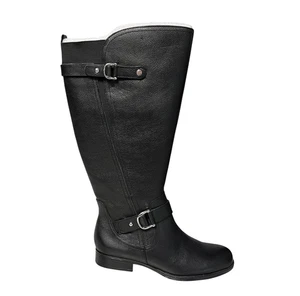 Botas Naturalizer de Cuero Negro Jan Ancho Pantorrilla Cremallera Talla 9 Nuevas con Etiquetas - Imagen 1 de 12