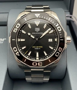 *Serviced/Warranty* Tag Heuer Aquaracer Black Quartz WAY101A 43mm RRP £2300 - Picture 1 of 14