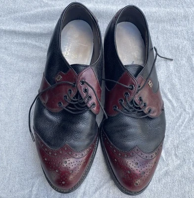 Vintage FootJoy Classics Golf Shoes Mens 8.5 EEE Wingtip Saddle USA 57562 Brogue - Image 1 of 4
