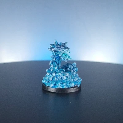 Icicle Snake Miniature  4K Hand-Painted 18mm Base for DnD, Pathfinder, TTRPG - Image 1 of 4