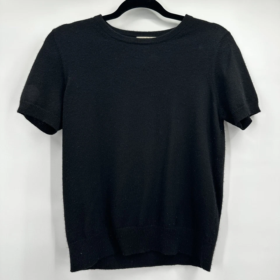 Neiman Marcus Sweater Womens Small Cashmere Short Sleeve Crewneck Classic - Image 1 of 4