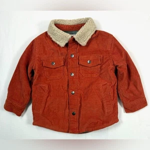CAT & JACK Baby Boys' Orange Corduroy Sherpa Camo Lined Chore Jacket Size 12M - Picture 1 of 10