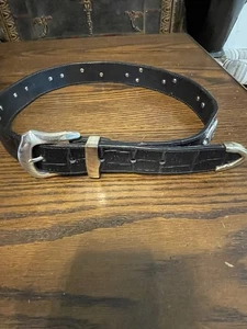 Cinturón negro vintage Honest años 90 para mujer animales de safari talla 30 usado - Imagen 1 de 6