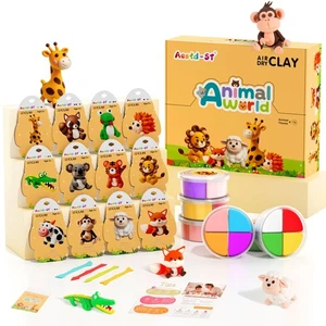 Air Dry Clay Kit - Tema Animali, Argilla Modellante per Bambini, Modello Fai da Te Argilla Magica... - Foto 1 di 8