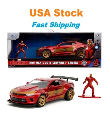 Marvel Avengers 2016 Chevrolet Camaro w Iron Man Jada 30309 Diecast 1:32, 5'' - Image 1 of 4