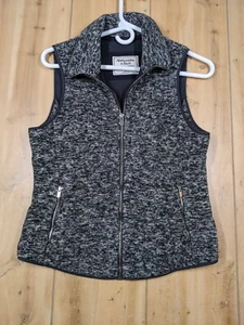 Abercrombie & Fitch Fleece Vest Womens Size Small Soft Shell Quilted Grey Zip Up - Picture 1 of 11