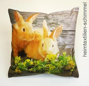 Dekokissen Kissen OSTERHASE Kissenbezug HASEN Sofakissen Couchkissen OSTERN 40cm - Bild 1 von 1