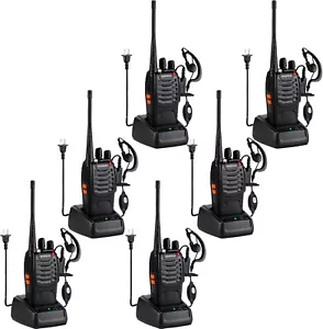 6 Walkie Talkie BAOFENG 888S 6 auricolari UHF 16 canali radio bidirezionali portatili - Foto 1 di 6